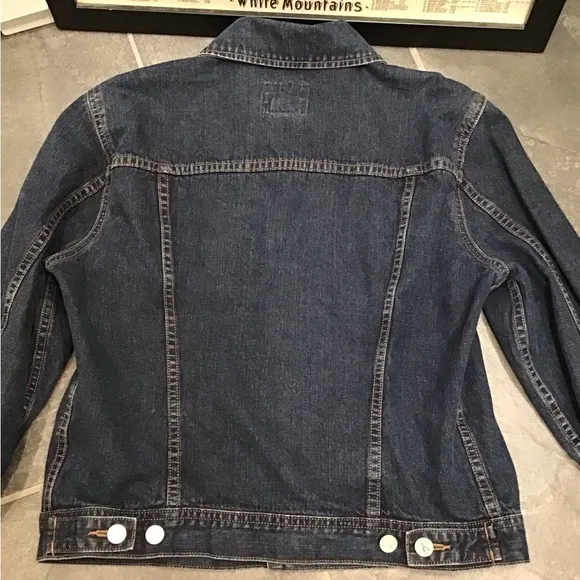 Calvin Klein Trucker Jacket Dark Wash Jean Jacket Denim Coat Med