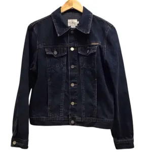 Calvin Klein Trucker Jacket Dark Wash Jean Jacket Denim Coat Med
