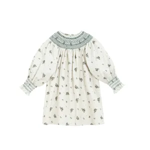 Carla cream flower dress by C'era Una Volta