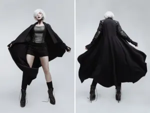 Casual gothic black oversized jersey cardigan