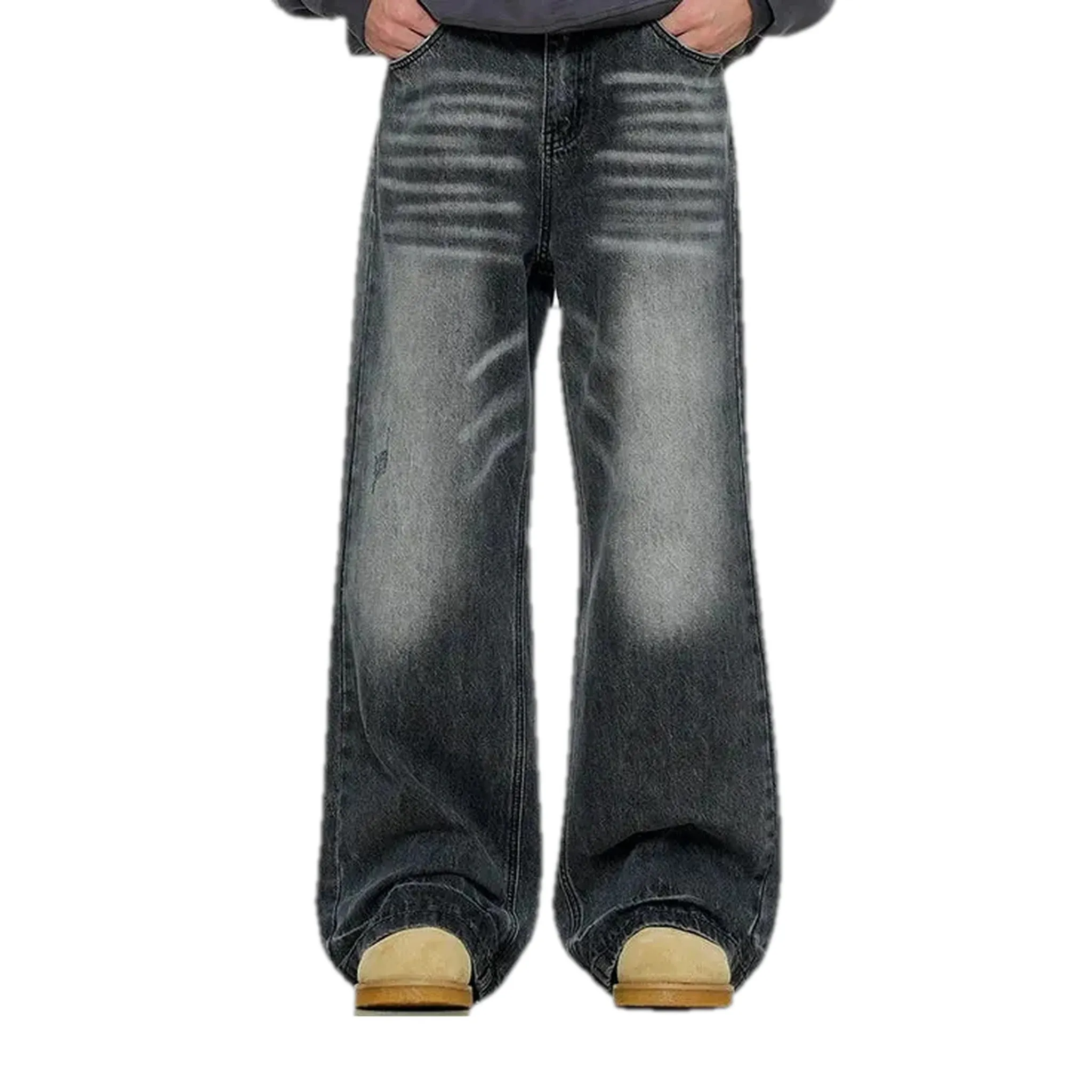 Casual retro whiskered jeans for men
