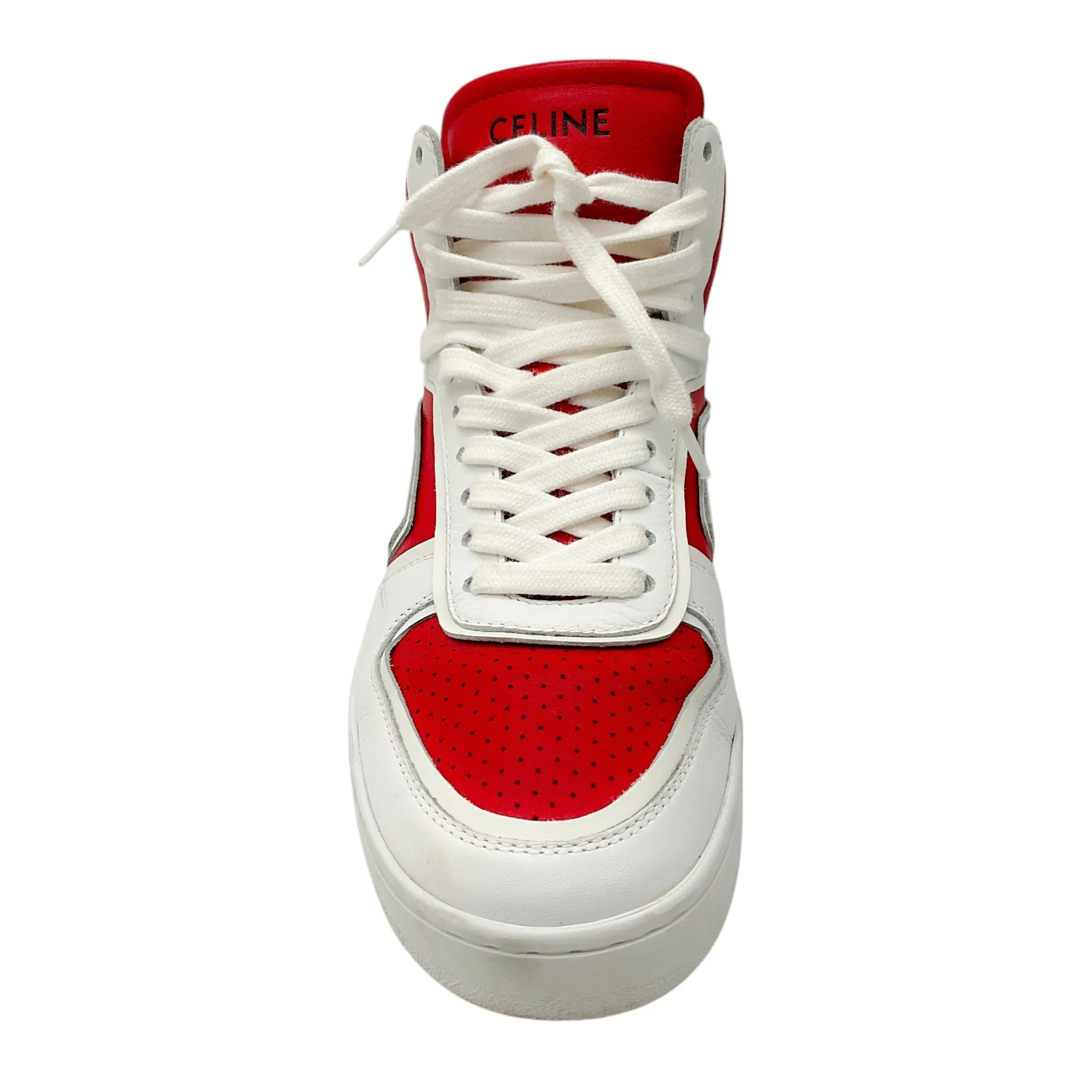 Celine Optic White / Red Spring 2022 Calfskin CT-01 Z High Top Trainer