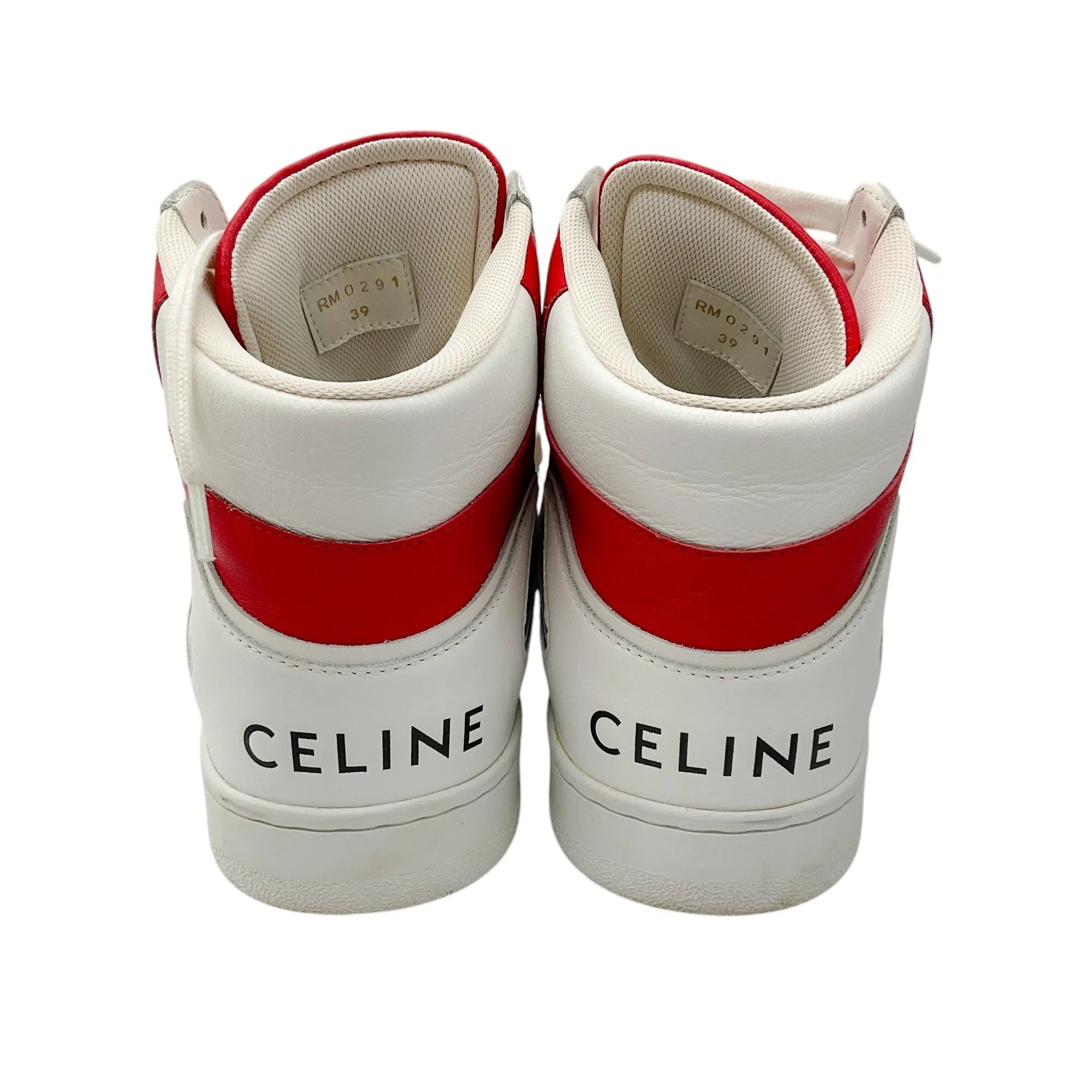 Celine Optic White / Red Spring 2022 Calfskin CT-01 Z High Top Trainer