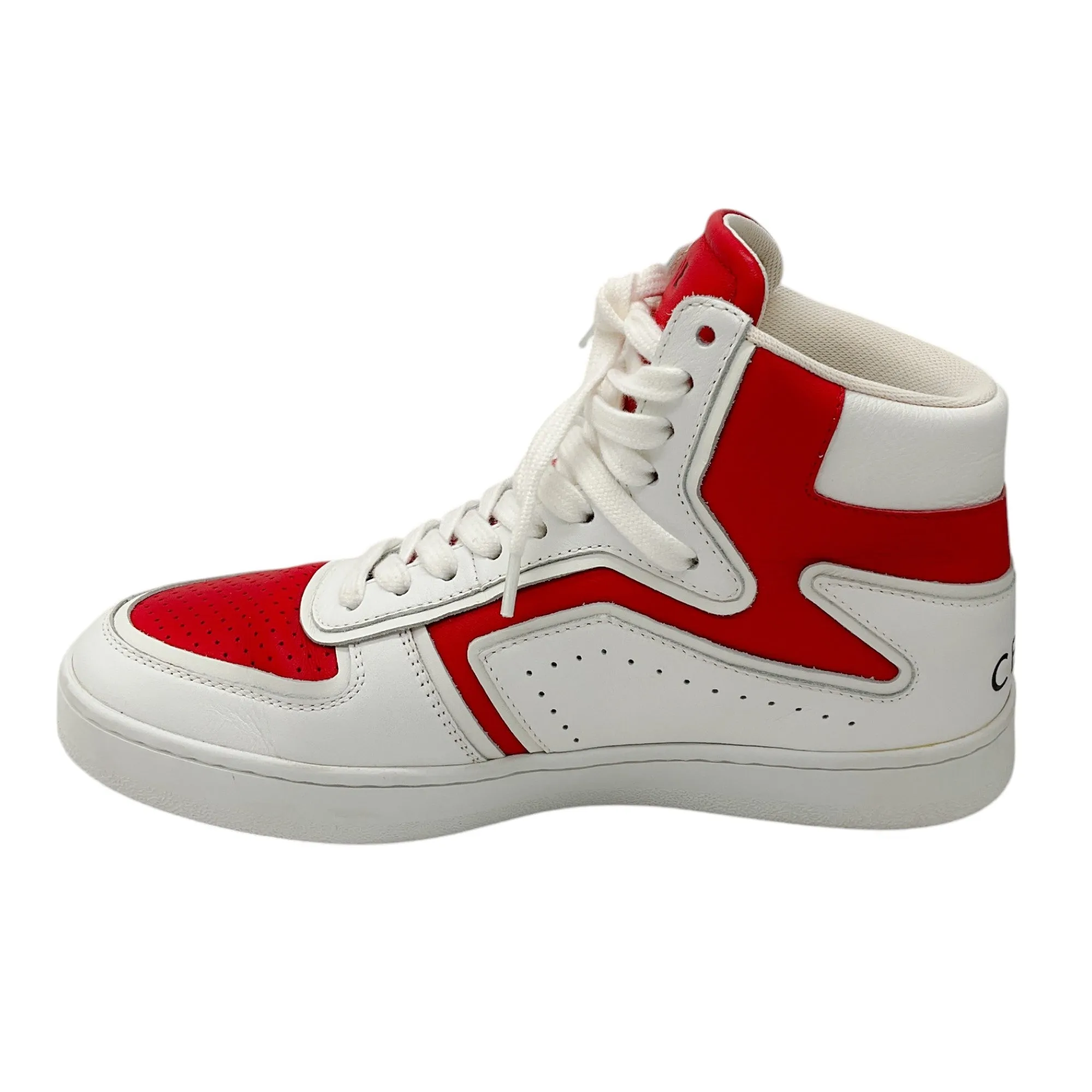 Celine Optic White / Red Spring 2022 Calfskin CT-01 Z High Top Trainer