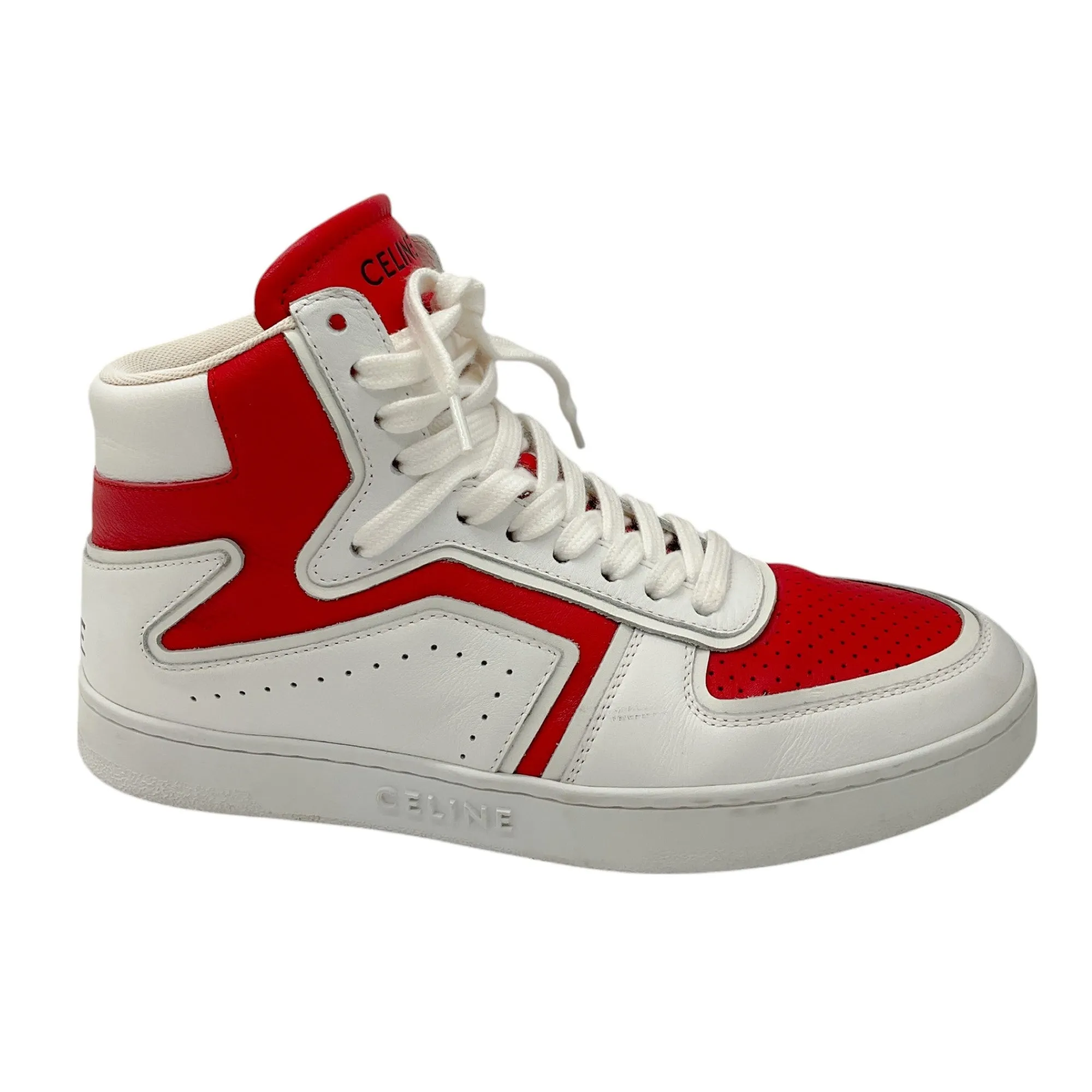 Celine Optic White / Red Spring 2022 Calfskin CT-01 Z High Top Trainer