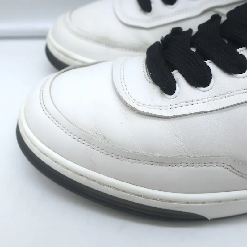 Chanel 24P CC Low Top Sneakers White Leather Size 36