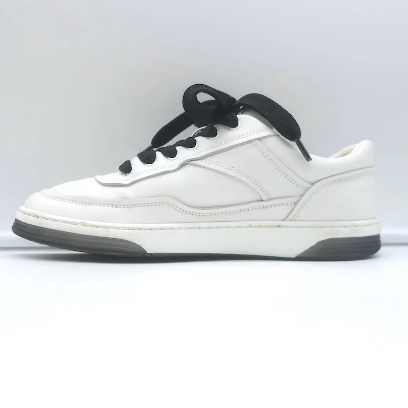 Chanel 24P CC Low Top Sneakers White Leather Size 36
