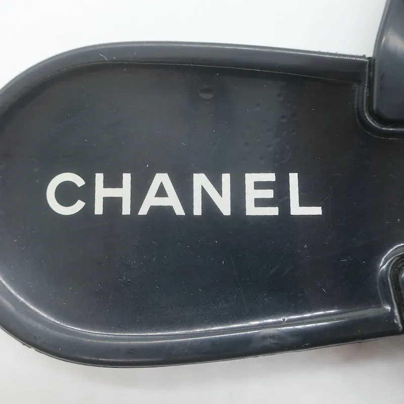 Chanel Jelly Camellia Thong Sandals Black Size 39 Flat Flip Flops