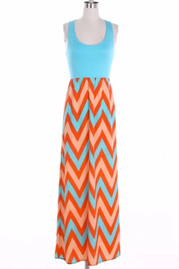 Chevron Maxi Dress