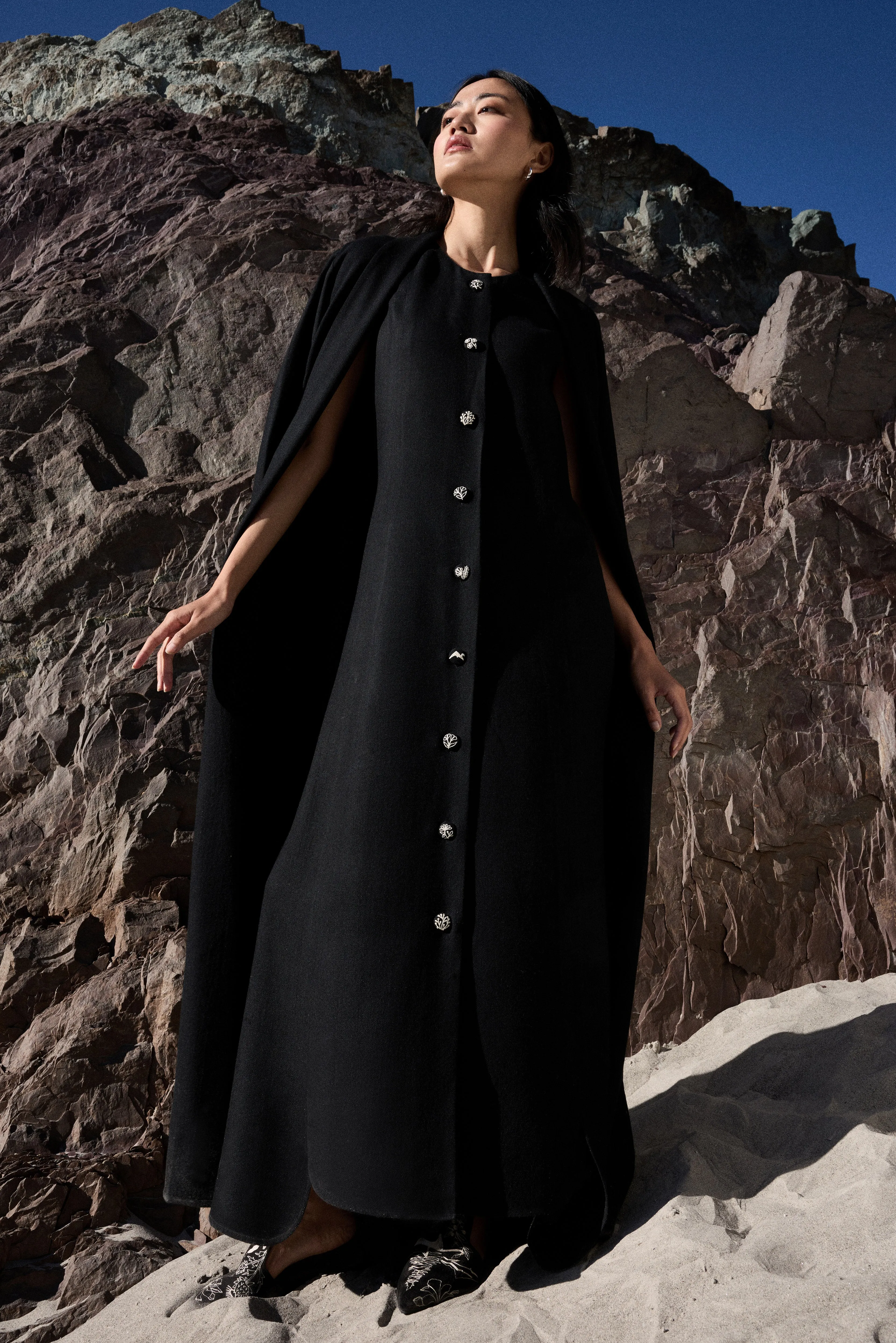 Chilling Woollen Dress (Black) & Moriri Woollen Overlay Dress (Black)