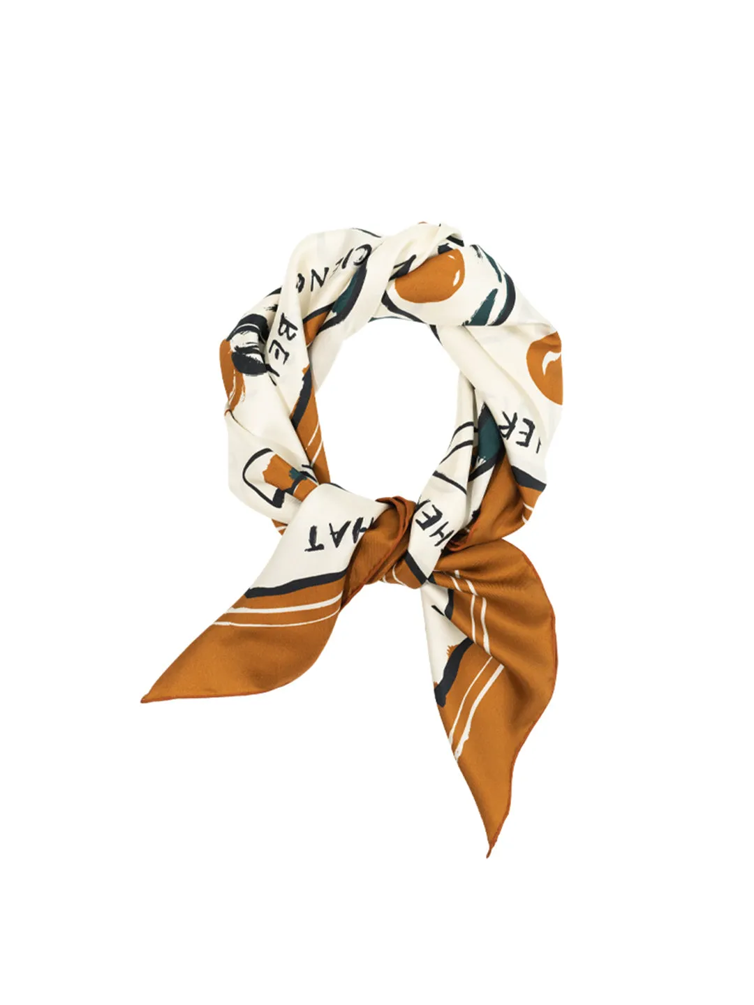 Chowxiaodou Rainbow Girl Twill Silk Square Scarf