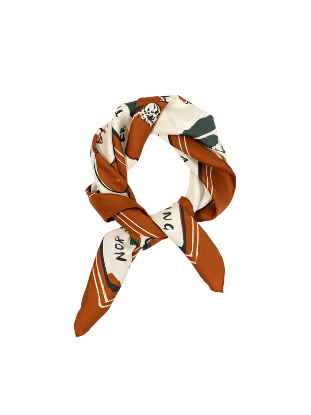 Chowxiaodou Rainbow Girl Twill Silk Square Scarf