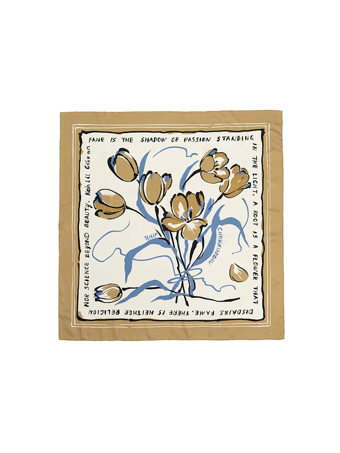 Chowxiaodou Rainbow Girl Twill Silk Square Scarf