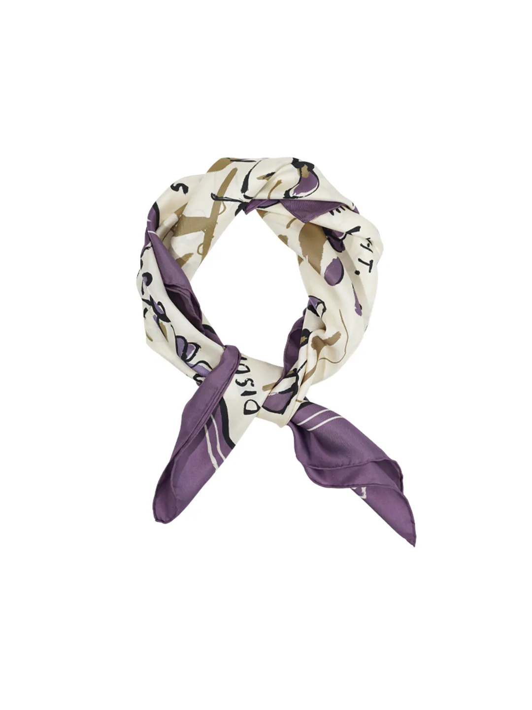 Chowxiaodou Rainbow Girl Twill Silk Square Scarf