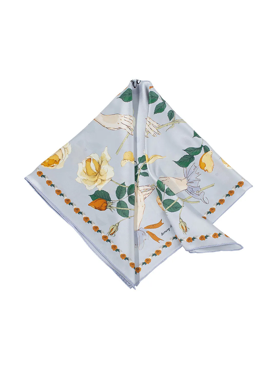 Chowxiaodou Rose Silk Satin Small Square Scarf 65*65