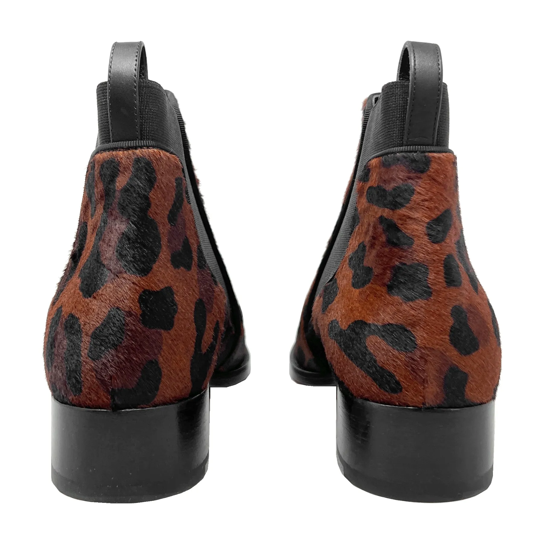 Christian Louboutin Marnmada Leopard Calf Hair Ankle Boots Size EU 38.5