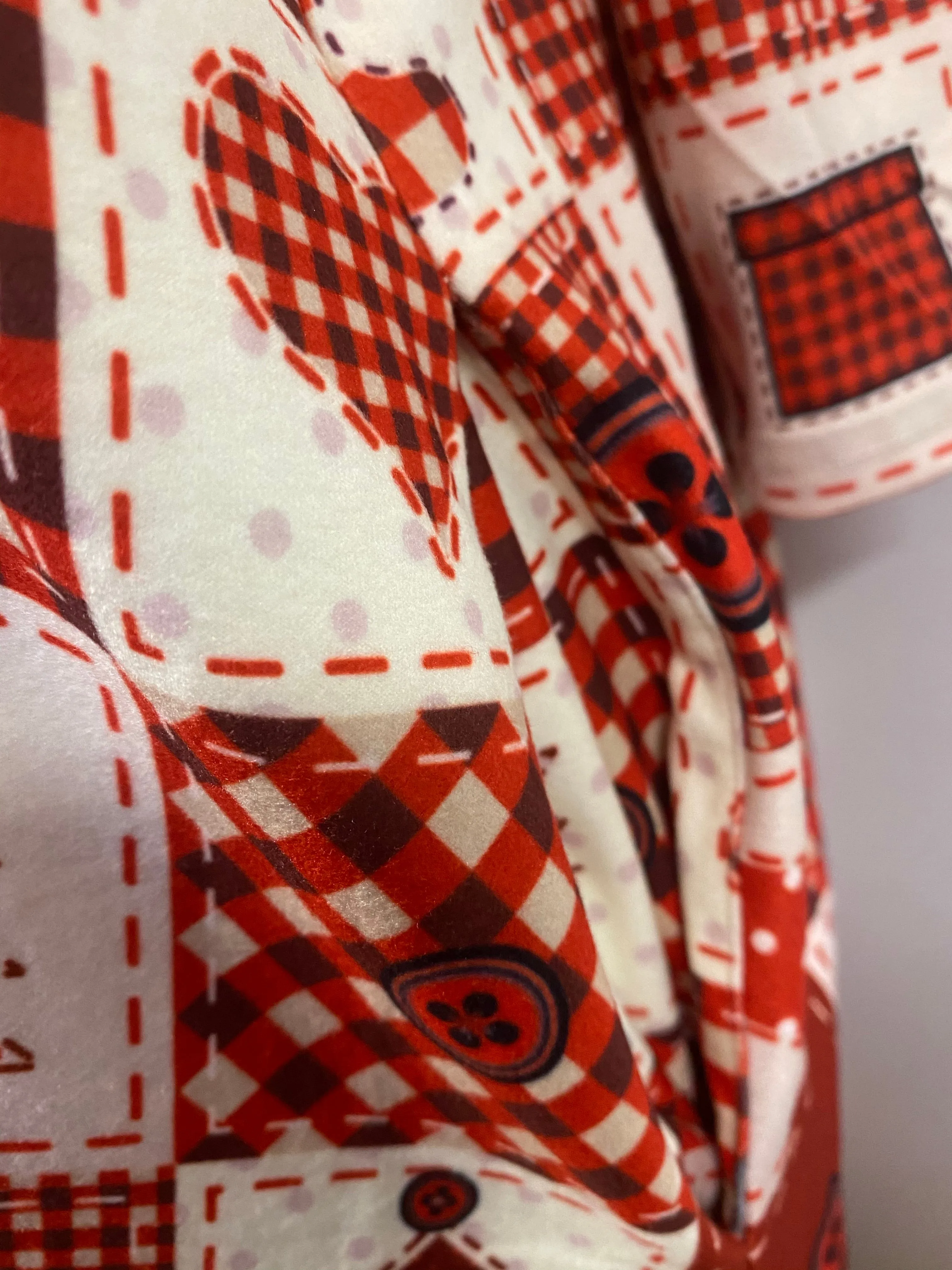 Christmas Patched Printed Dress with Pockets