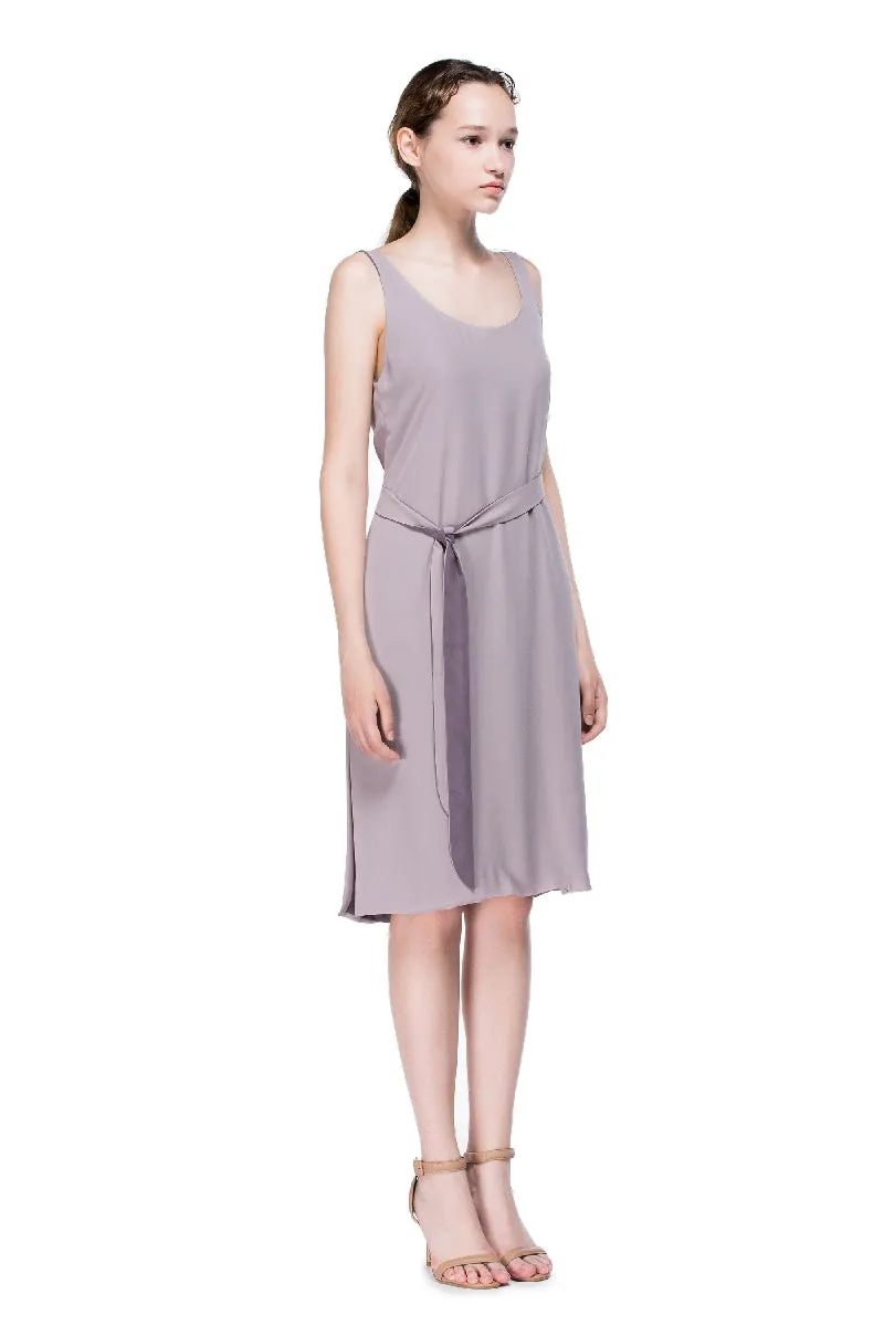 Clouds Slip Dress with Plunging Neckline