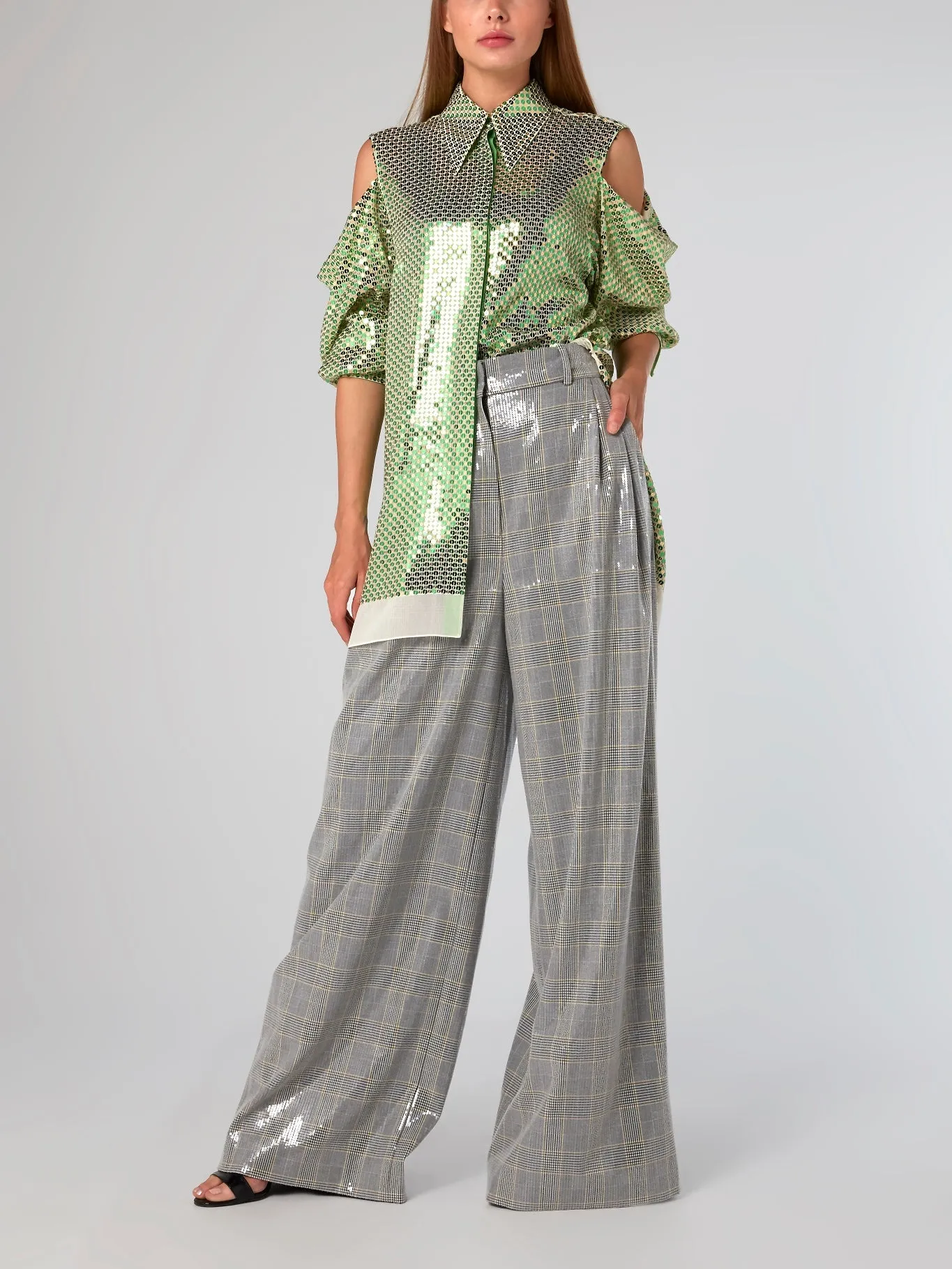 Cold Shoulder Paillette Shirt