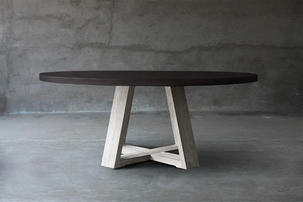 Concrete Top Dining Table - X Base