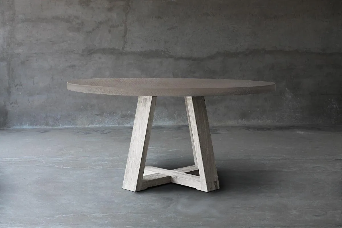 Concrete Top Dining Table - X Base