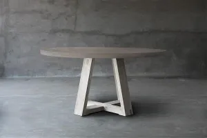 Concrete Top Dining Table - X Base