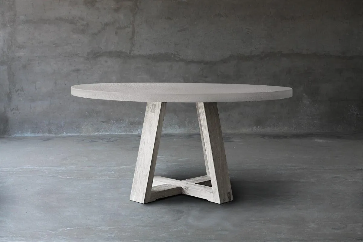 Concrete Top Dining Table - X Base
