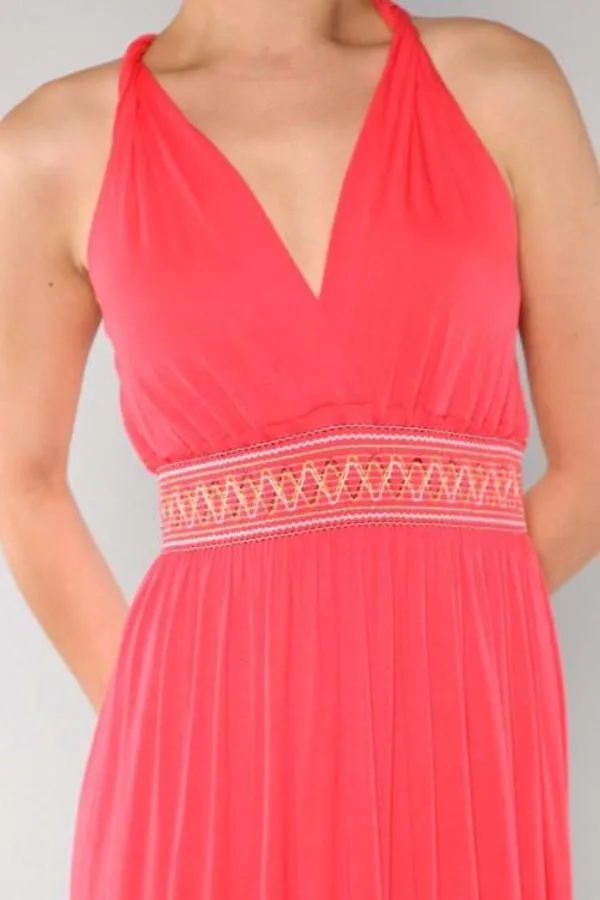 Coral Boho Maxi Dress