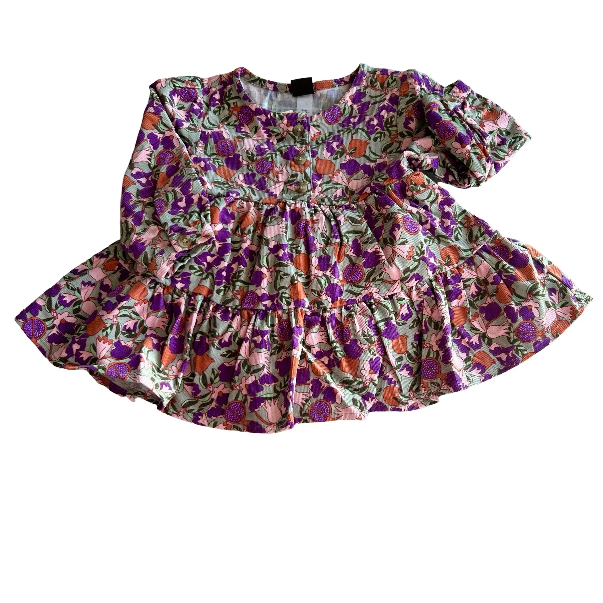 Corduroy Henley Shirtdress | Pomegranate Floral