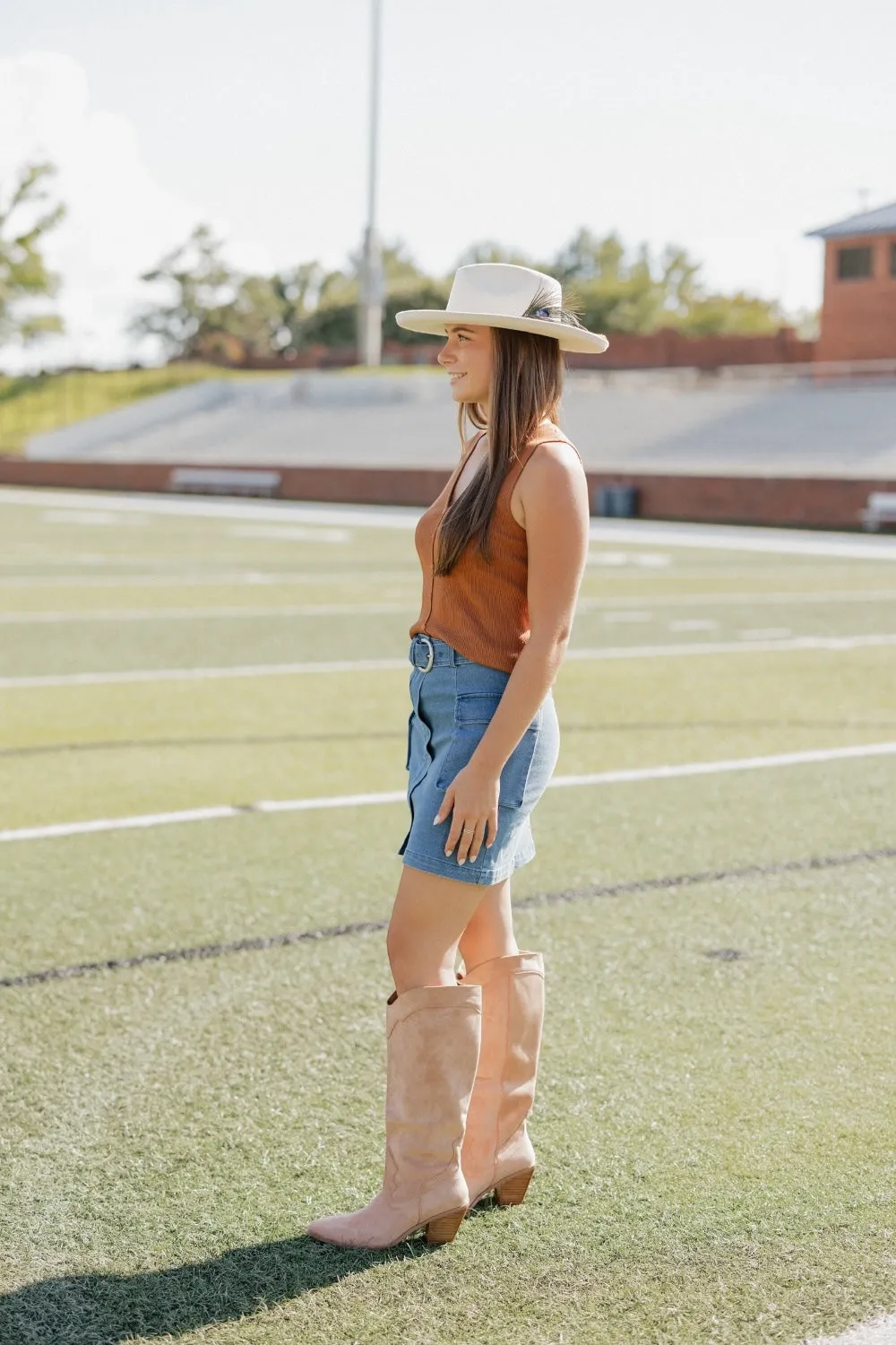 Corinne Denim Cargo Skirt