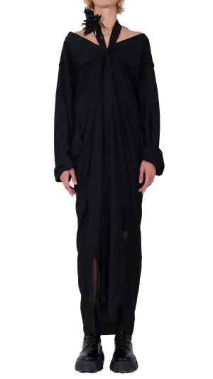 Creased Cotton Long Shirt Dress
