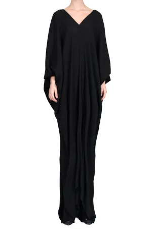 Creased V-Neck Maxi Dress