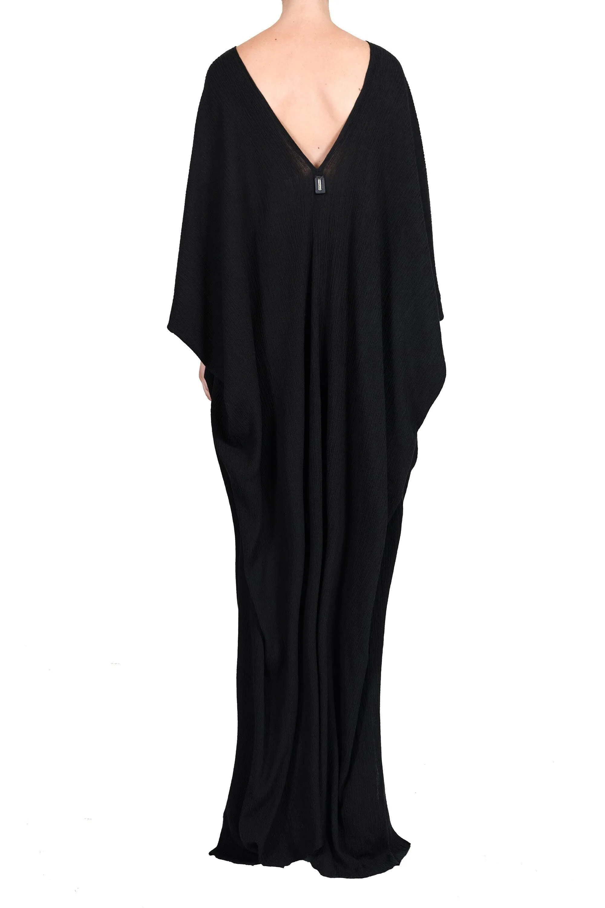 Creased V-Neck Maxi Dress
