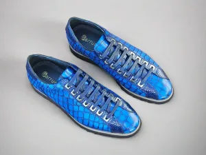 Crocodile-Embossed Leather Sneaker