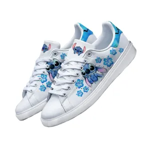 Custom Name Stitch Floral Casual Sneakers
