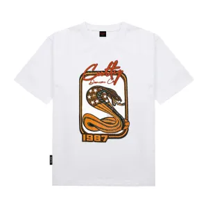 Cutty Men Cobra Fashion Bling Tee - White