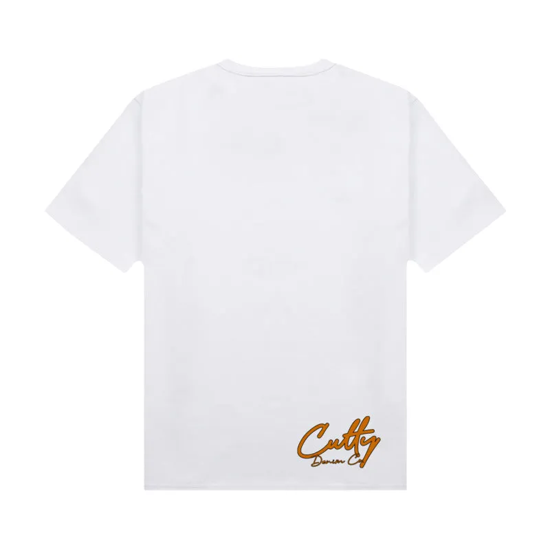 Cutty Men Cobra Fashion Bling Tee - White