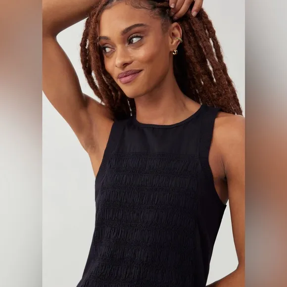 Daily Practice by Anthropologie Black Prix Smocked Dress Size Large