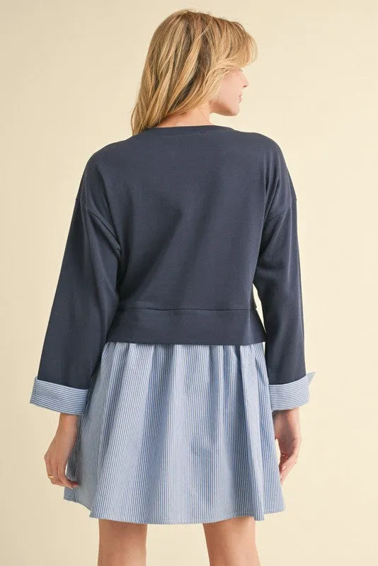 Dani Mixed Fabric Dress