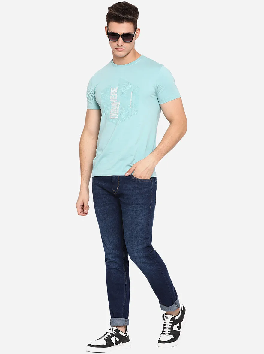 Dark Blue Washed Narrow Fit Jeans | Greenfibre