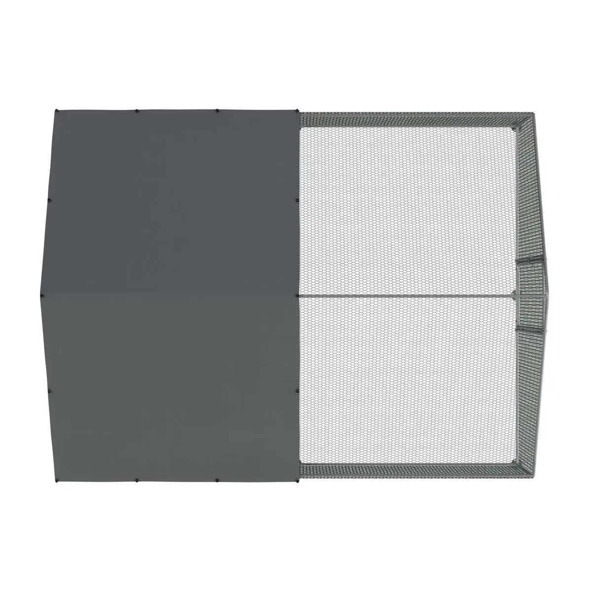 Dellonda 3 x 4 x 2m Walk-In Chicken Run, Galvanized Steel, Roof Cover, PVC Coated Chicken Wire