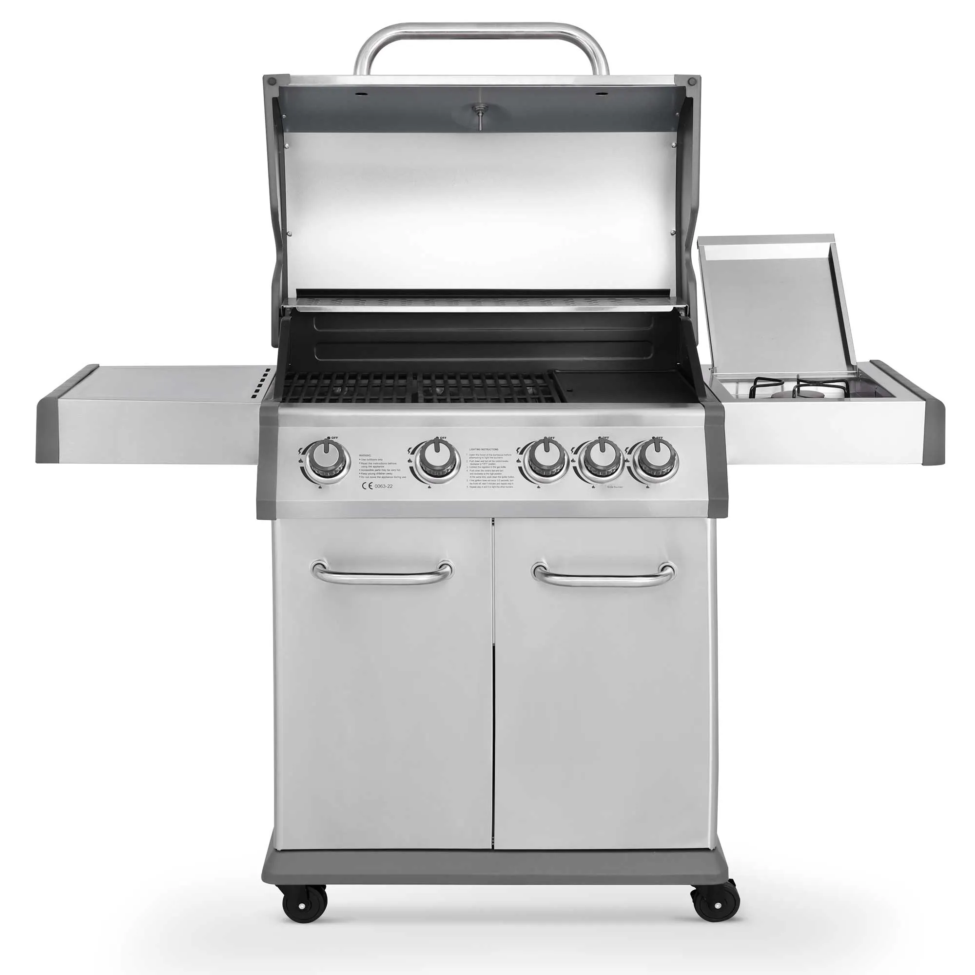 Dellonda 4 1 Burner Deluxe Gas BBQ & Water Resistant Cover, Stainless Steel - DG231