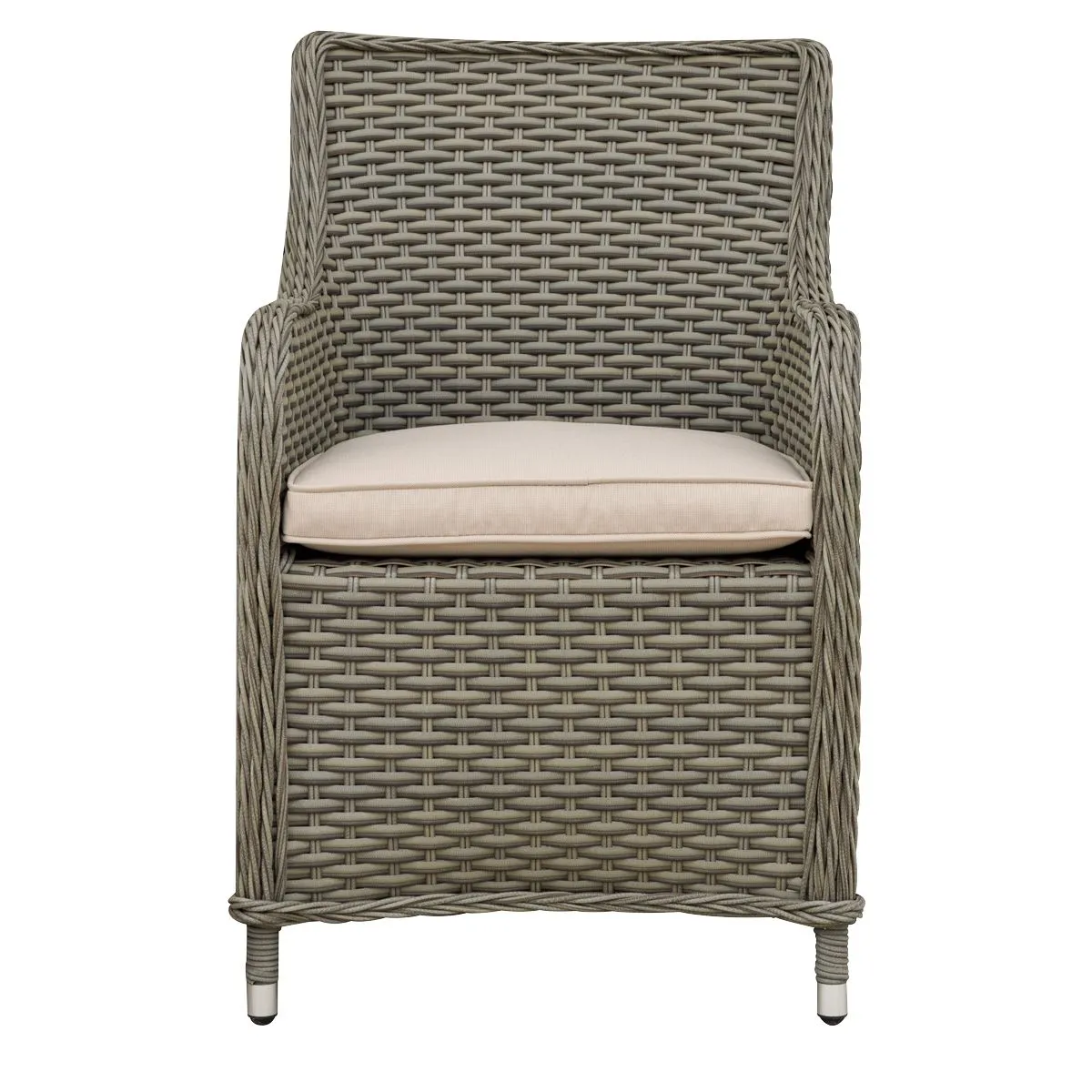 Dellonda Chester Rattan Wicker Garden Dining Chairs with Cushion, Brown