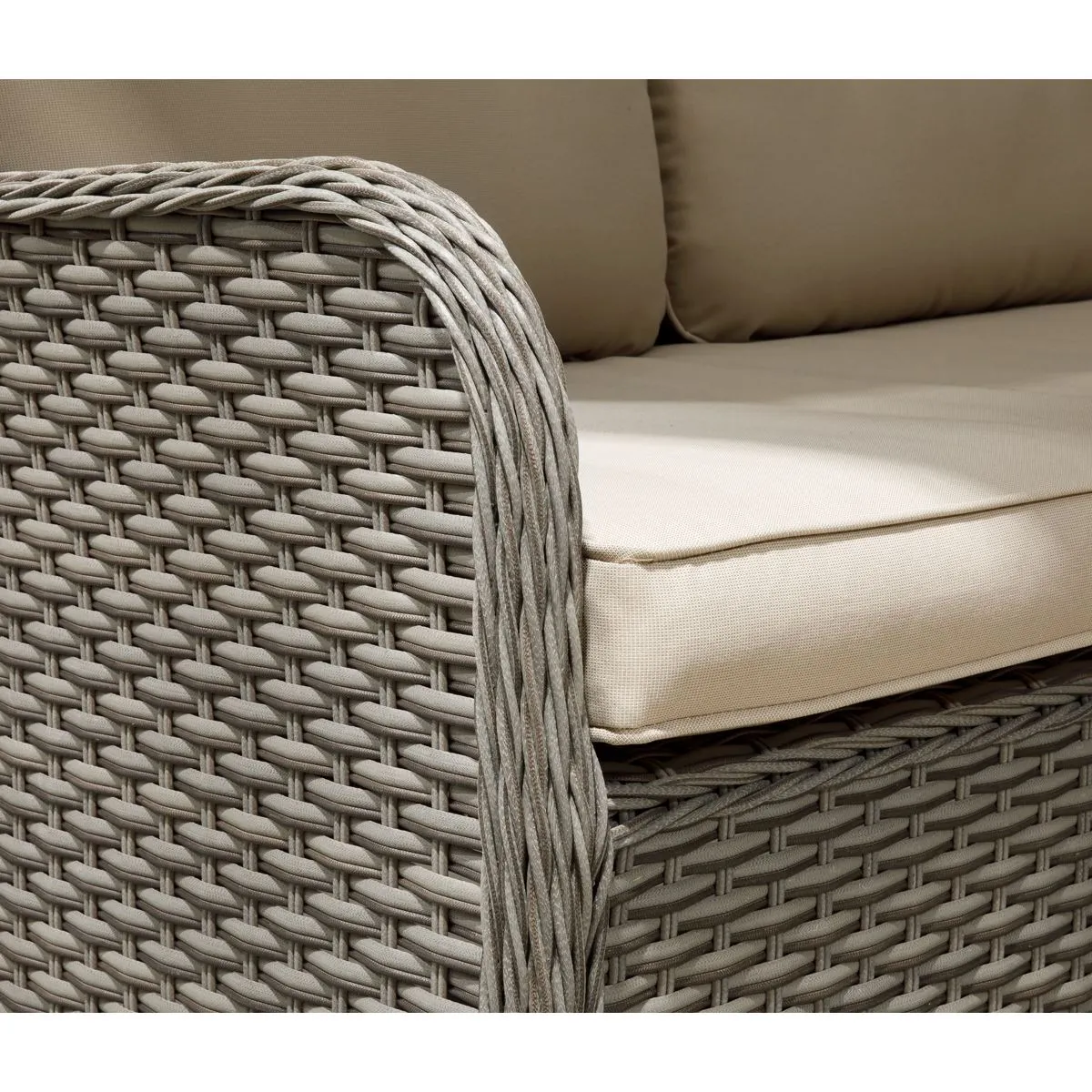 Dellonda Chester Rattan Wicker Outdoor 5 Seat Corner Sofa Set, Brown