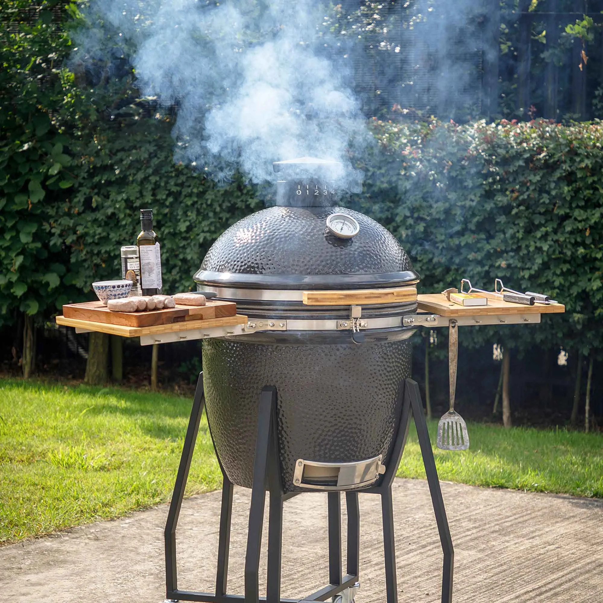 Deluxe Ceramic Kamado Style BBQ Grill/ Oven/Smoker, 22"(56cm) - DG236