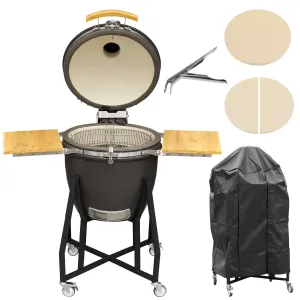Deluxe Ceramic Kamado Style BBQ Grill/ Oven/Smoker, 22"(56cm) - DG236