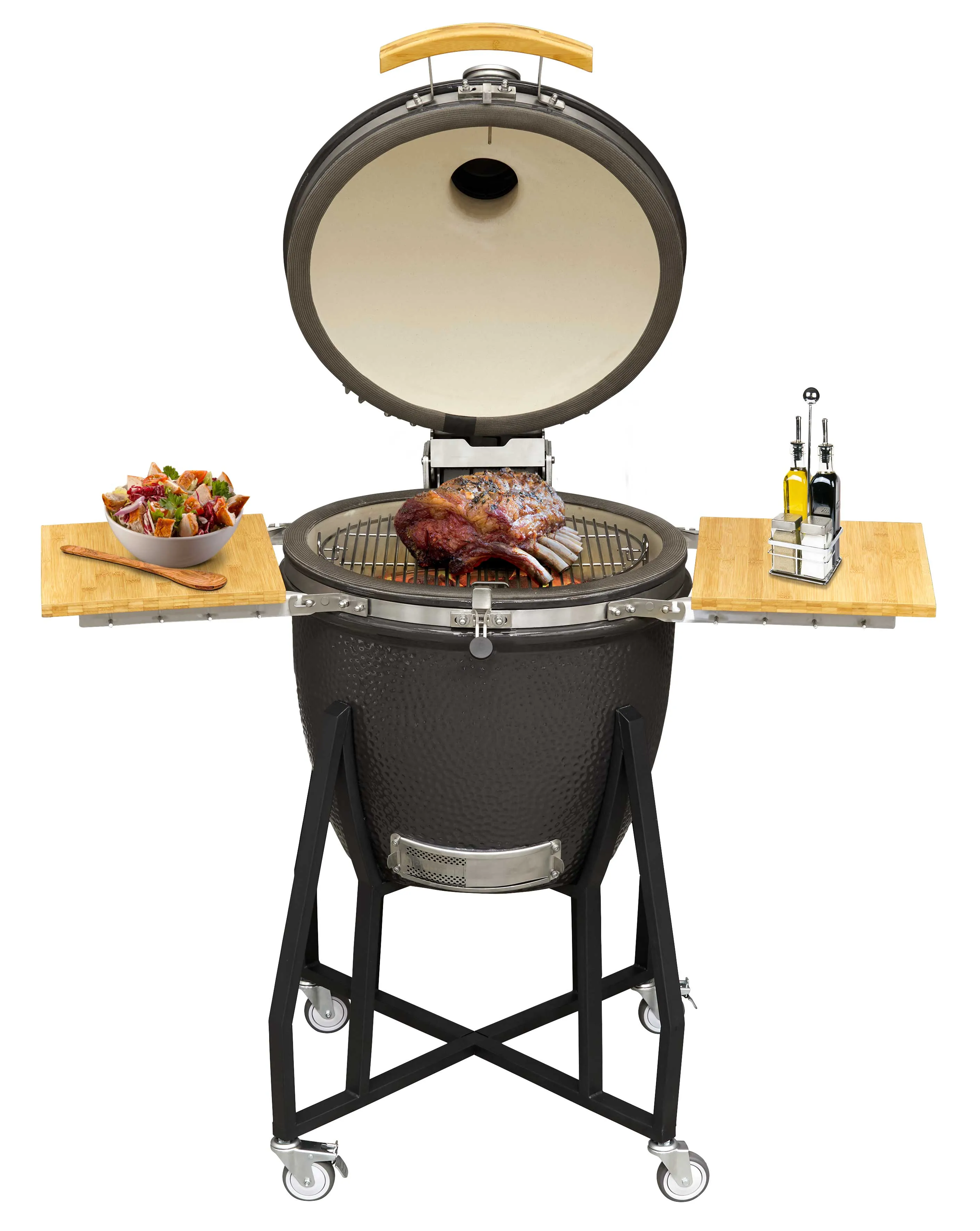 Deluxe Ceramic Kamado Style BBQ Grill/ Oven/Smoker, 22"(56cm) - DG236