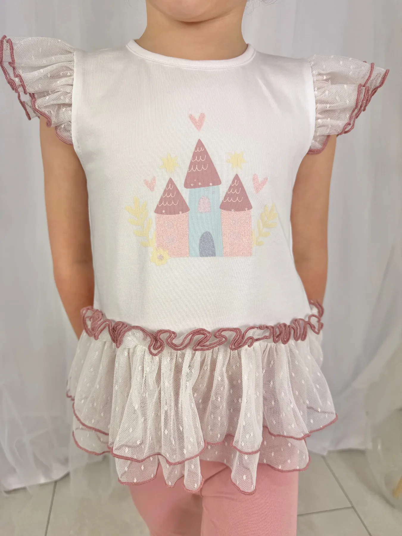 Deolinda Toddler Girl 'Sunset' Castle Legging Set