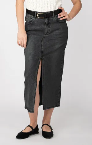 DEX- WOMEN'S DENIM MAXI SKIRT WITH BELT
