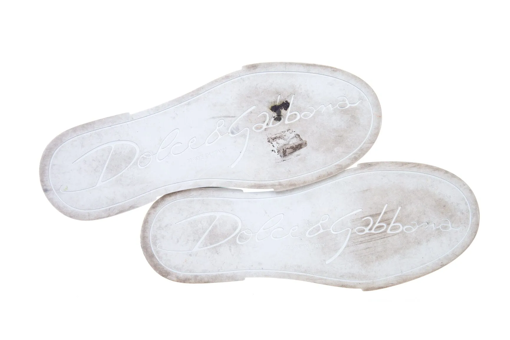 Dolce & Gabbana White Leather Logo Low Top Sneakers SZ 38.5